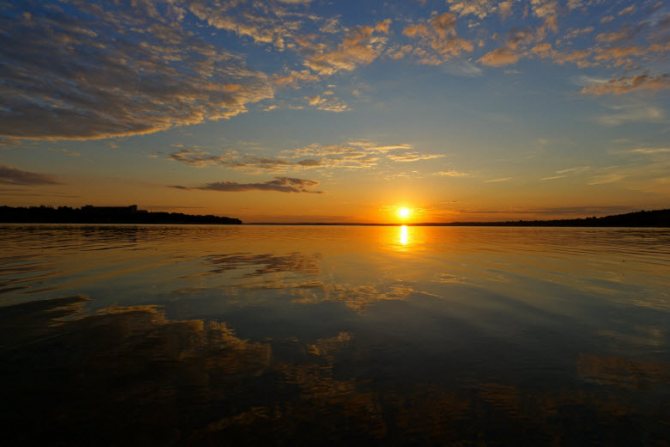 закат на Рузском водохранилище